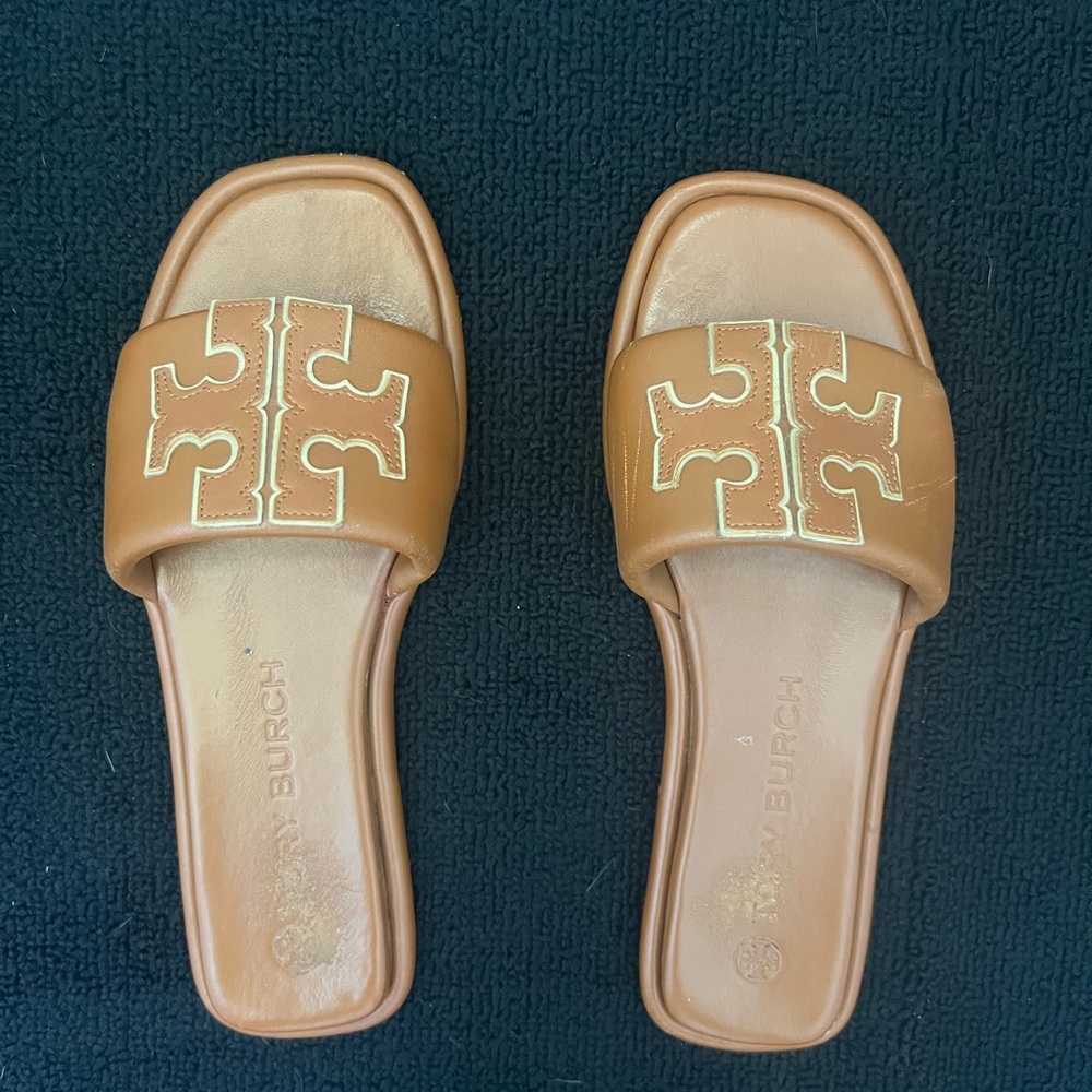 Tory Burch Brown Slide Sandals